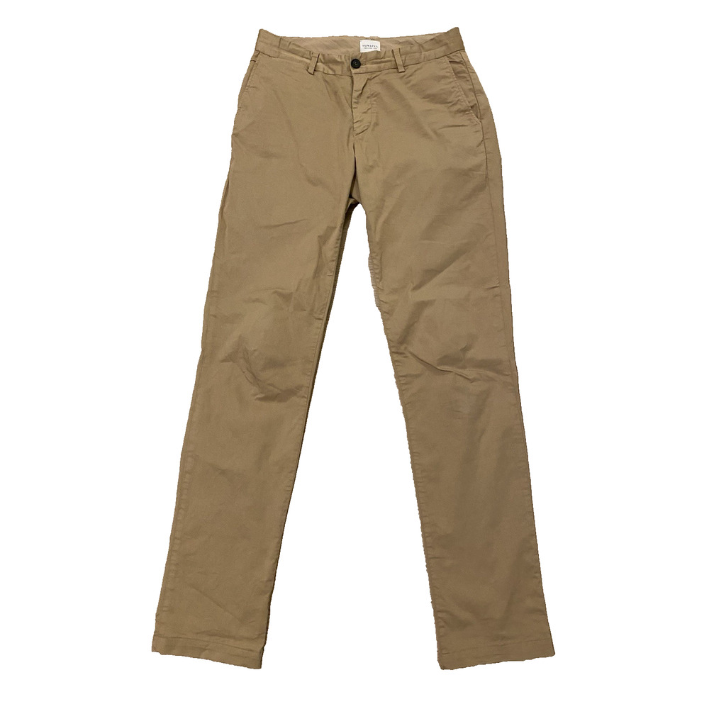 Sunspel Slim Fit Chino Pants 30x34 Dark Stone Khaki Preppy Office Portugal